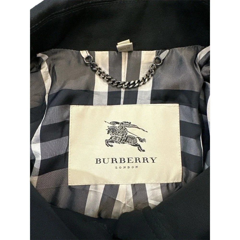 Burberry Women’s Button Up Jacket Made In‎ Italy Black Sz 14
